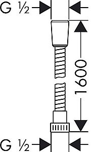 Душевой шланг Hansgrohe Metaflex 28266000 купить в интернет-магазине сантехники Sanbest