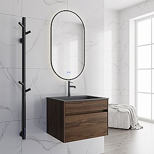 Тумба с раковиной Vincea Chiara 60 VMC-2C600CO/VCB-13600G тёмный дуб/раковина серая для ванной в интернет-магазине Sanbest