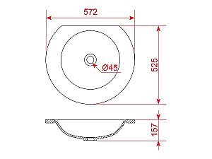 Раковина накладная Montebianco POPOLO 11074 белая матовая купить в интернет-магазине Sanbest