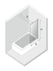 Шторка для ванны NEW TRENDY NEW MODUS BLACK EXK-1932-WP 60 купить в интернет-магазине Sanbest
