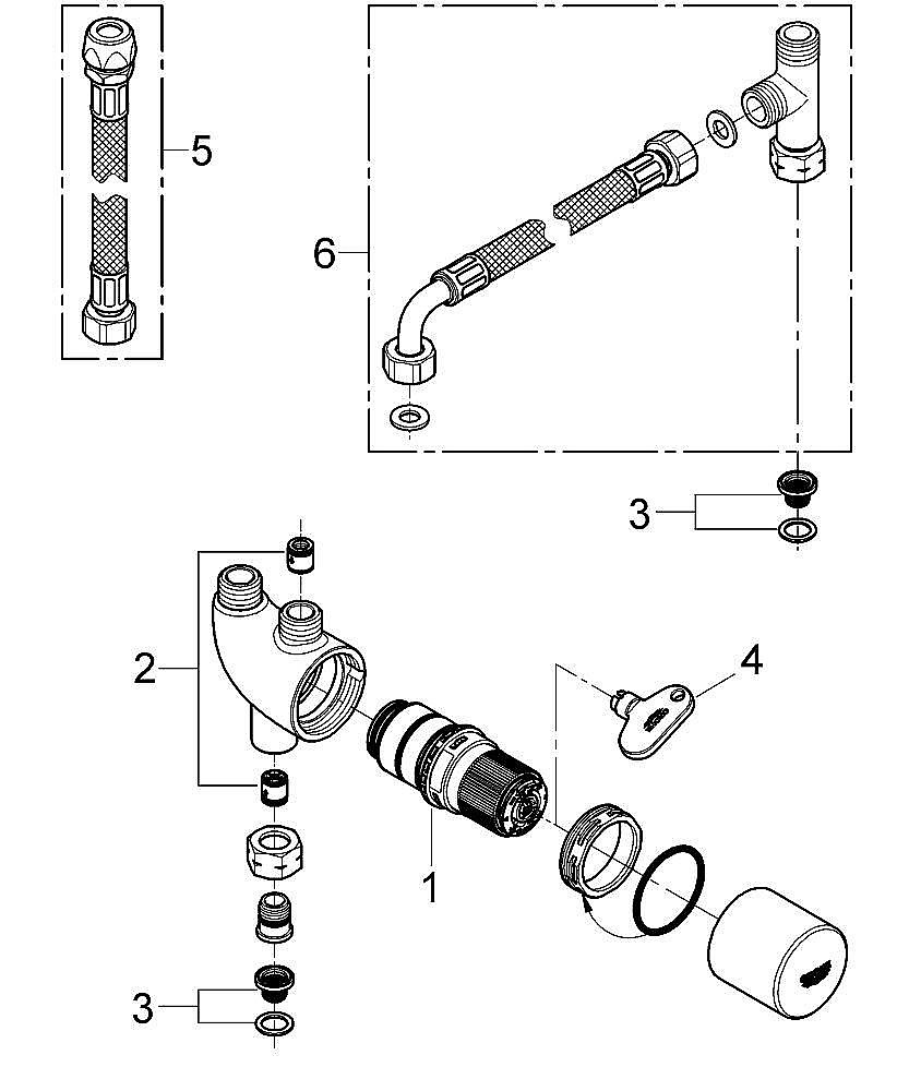 Термостатический смеситель для раковины Grohe Grohtherm Micro 34487000 хром купить в интернет-магазине сантехники Sanbest