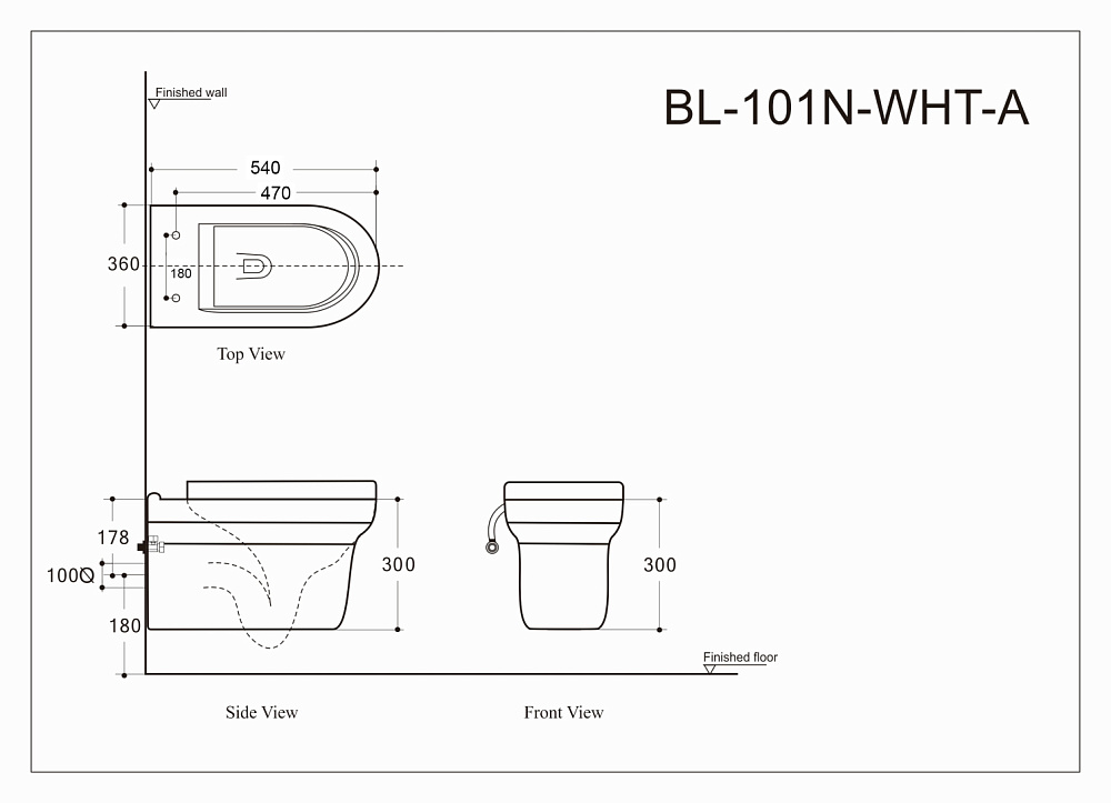 Подвесной унитаз Aquanet Rimless Nova-W BL-101N-WHT с крышкой микролифт, безободковый купить в интернет-магазине Sanbest