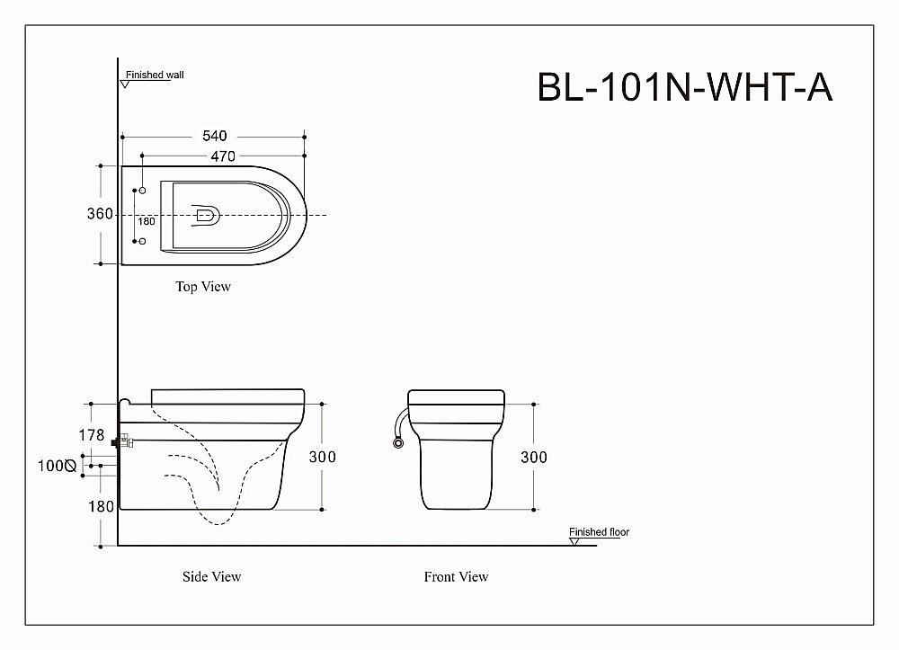 Подвесной унитаз Aquanet Rimless Nova-W BL-101N-WHT с крышкой микролифт, безободковый купить в интернет-магазине Sanbest