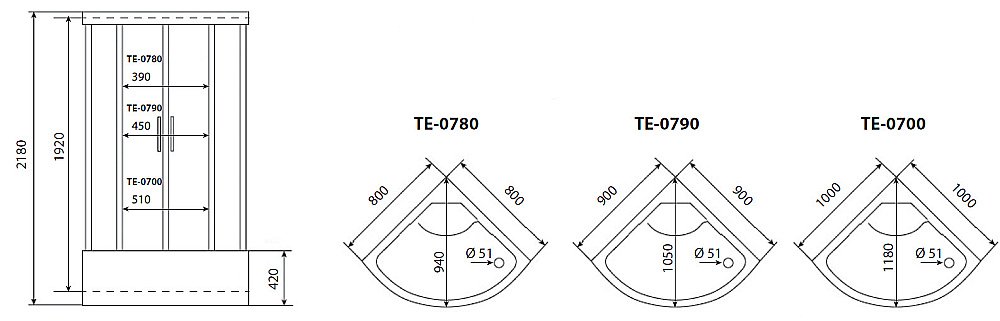 Душевая кабина Timo ECO TE 0780 80x80 купить в интернет-магазине Sanbest
