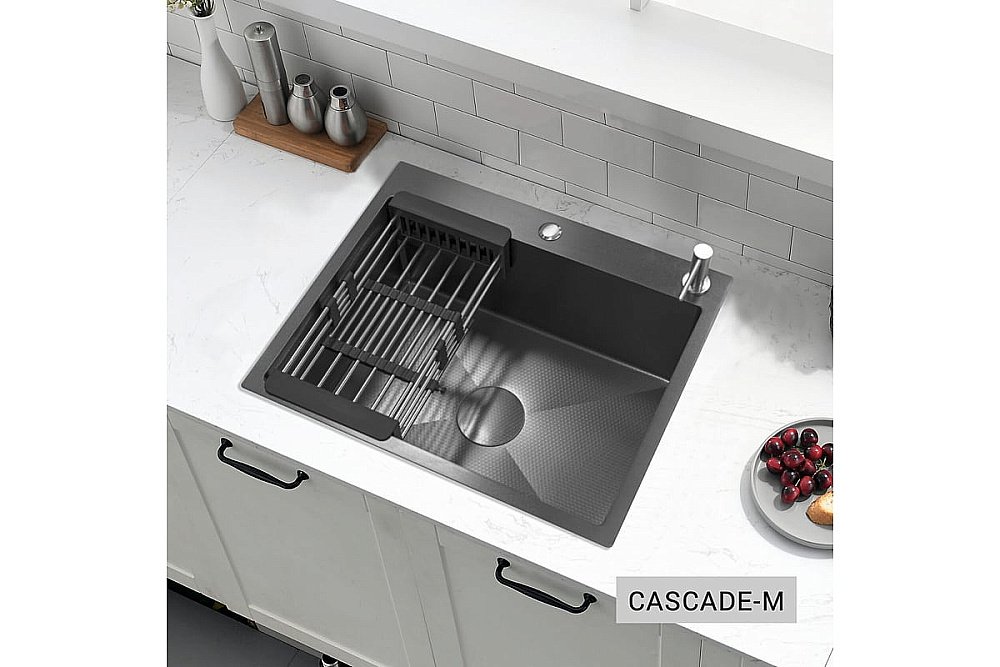 Мойка кухонная Esbano Cascade-M ESMKCASCM темная сталь купить в интернет-магазине сантехники Sanbest
