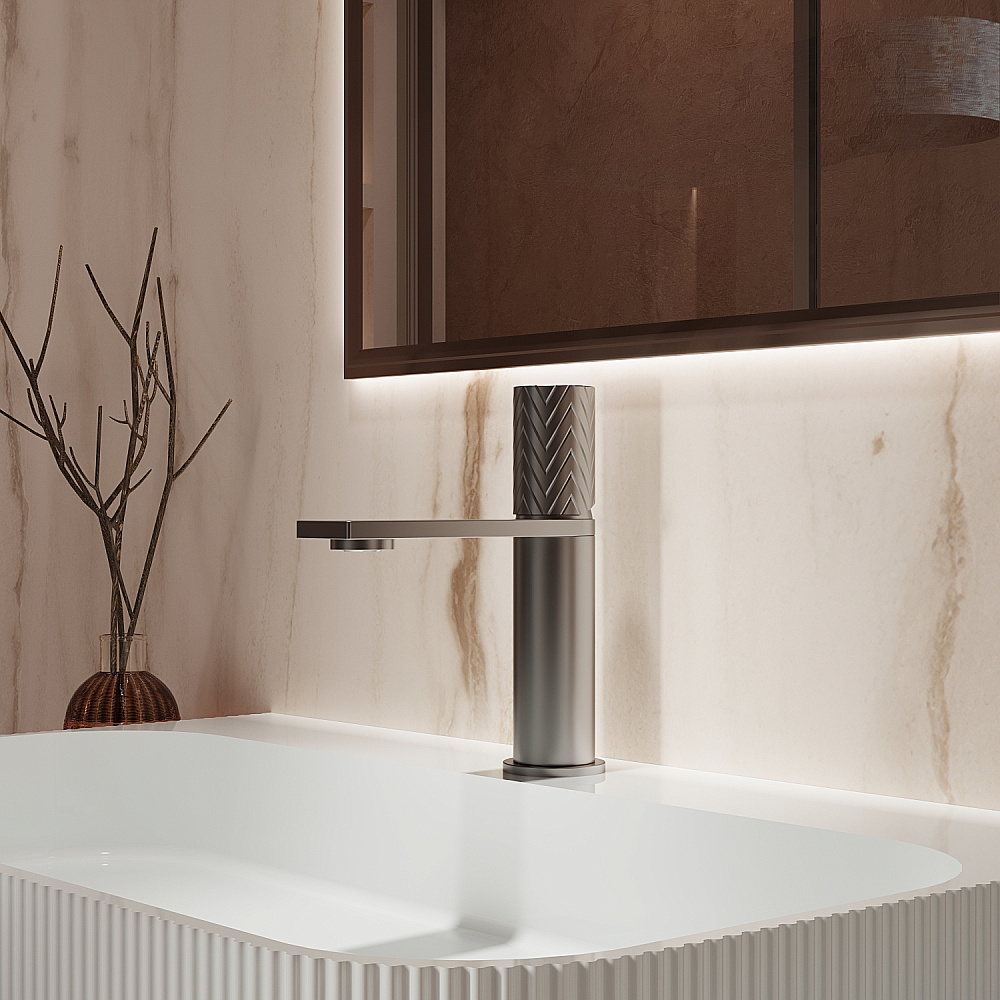 Смеситель для раковины Vincea Alto VBF-6AL1GM вороненая сталь купить в интернет-магазине сантехники Sanbest