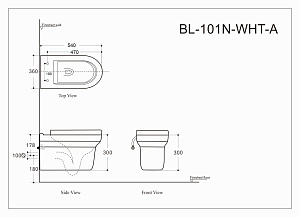 Подвесной унитаз Aquanet Rimless Nova-W BL-101N-WHT с крышкой микролифт, безободковый купить в интернет-магазине Sanbest