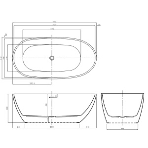 Ванна акриловая Azario Leeds 169x85 купить в интернет-магазине Sanbest