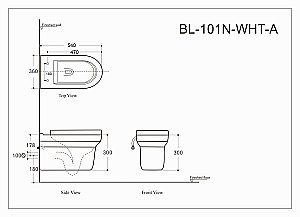 Подвесной унитаз Aquanet Rimless Nova-W BL-101N-WHT с крышкой микролифт, безободковый купить в интернет-магазине Sanbest