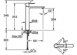 Смеситель для раковины Grohe Lineare 23405001 купить в интернет-магазине сантехники Sanbest