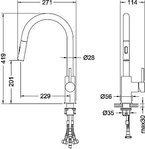 Смеситель для кухни Aquatek Европа AQ1384MB черный матовый купить в интернет-магазине сантехники Sanbest