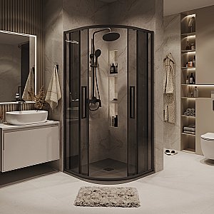 Душевой уголок Grossman Cosmo 301.K33.02.8080.21.10 80x80 стекло тонированное/профиль черный матовый купить в интернет-магазине Sanbest