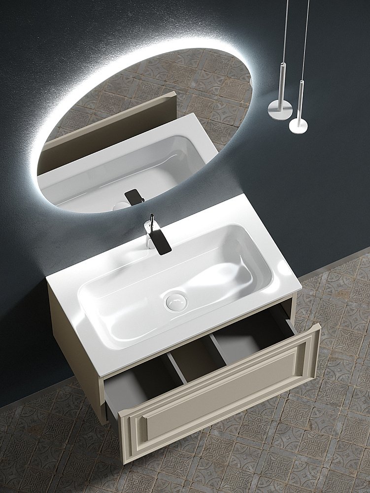 Тумба с раковиной Sancos Very VR80CE Beige Soft для ванной в интернет-магазине Sanbest