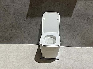 Унитаз подвесной CeramaLux TR5170 белый, безободковый, с крышкой микролифт, слив торнадо купить в интернет-магазине Sanbest