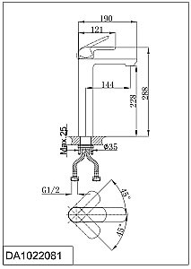 Смеситель для раковины D&K Venice Gondola DA1022081 хром купить в интернет-магазине сантехники Sanbest