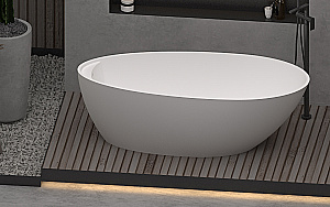 Ванна из искусственного камня TIMO solid MARI1700 170х80 белая купить в интернет-магазине Sanbest