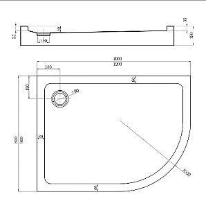 Душевой поддон Veconi Tezeo 120х80 TZ55C5 белый купить в интернет-магазине Sanbest
