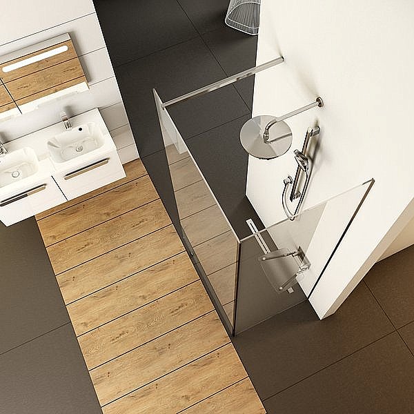 Душевое ограждение Ravak WALK-IN CORNER 120x90 стекло прозрачное/профиль черный купить в интернет-магазине Sanbest