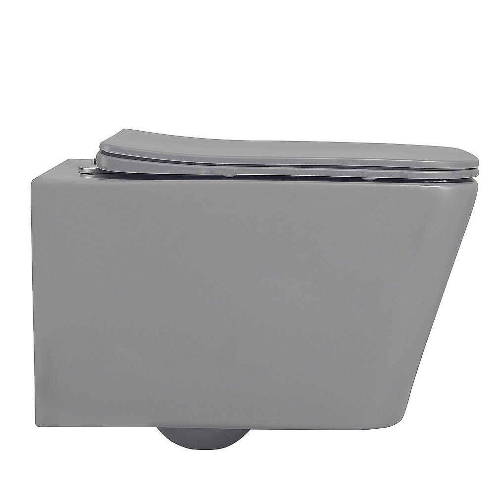 Унитаз подвесной ABBER Rechteck AC1201MG с крышкой микролифт, безободковый, серый матовый купить в интернет-магазине Sanbest