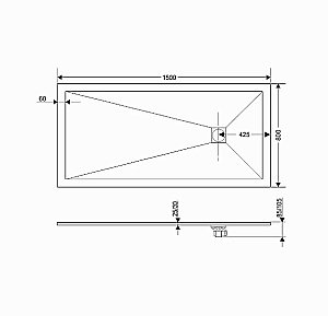 Душевой поддон RGW Stone Tray ST-0158B 80х150 16152815-04 черный купить в интернет-магазине Sanbest