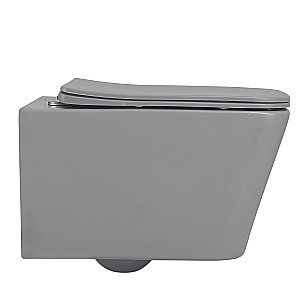 Унитаз подвесной ABBER Rechteck AC1201MG с крышкой микролифт, безободковый, серый матовый купить в интернет-магазине Sanbest