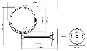 Зеркало косметическое Bemeta 112201522 хром купить в интернет-магазине сантехники Sanbest