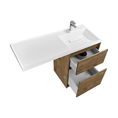 Тумба с раковиной Акватон Лондри 60 дуб рустикальный для ванной в интернет-магазине Sanbest