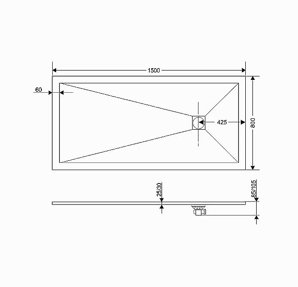 Душевой поддон RGW Stone Tray ST-0158B 80х150 16152815-04 черный купить в интернет-магазине Sanbest