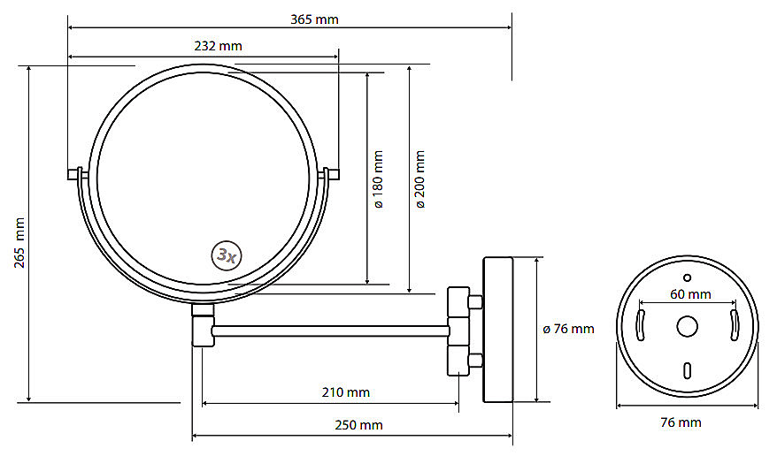 Зеркало косметическое Bemeta 112201522 хром купить в интернет-магазине сантехники Sanbest