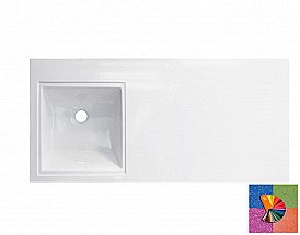 Раковина Эстет Даллас 105 цвет по RAL с блестками левая купить в интернет-магазине сантехники Sanbest