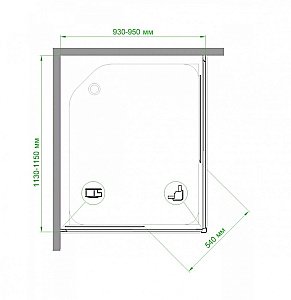 Душевой уголок Royal Bath RB11595HPD-C 95х115 матовый купить в интернет-магазине Sanbest