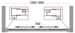 Шторка для ванны BELBAGNO UNIQUE-VF-2 150 купить в интернет-магазине Sanbest