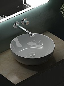 Тумба с раковиной Sancos SNOB R 80 со столешницей, белая матовый для ванной в интернет-магазине Sanbest