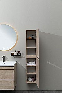 Шкаф-пенал Aquanet Нота New 334201 30 дуб светлый для ванной в интернет-магазине сантехники Sanbest