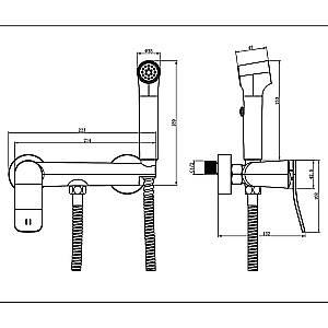 Гигиенический душ Azario Escaro AZ-K2574B черный матовый купить в интернет-магазине сантехники Sanbest