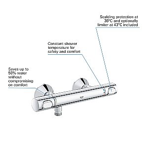 Смеситель для душа Grohe Grohtherm 500 34793000 хром купить в интернет-магазине сантехники Sanbest