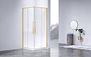 Душевой уголок Vincea Slim-N VSS-4SN8010CLG 100x80 стекло прозрачное/профиль золото брашированное купить в интернет-магазине Sanbest