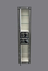 Пенал напольный Misty Venezia 35 черный с серебром для ванной в интернет-магазине сантехники Sanbest