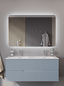 Зеркало Cezares DUET 120 CZR-SPC-DUET-1200-800-LED-MOV в ванную от интернет-магазине сантехники Sanbest