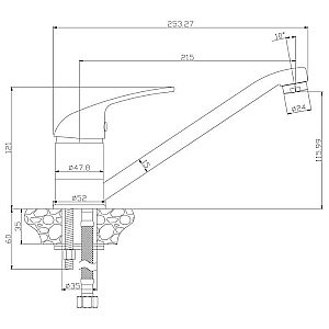 Смеситель для кухни Rossinka Y Y40-21 купить в интернет-магазине сантехники Sanbest