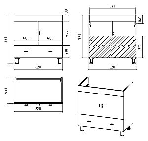 Тумба с раковиной Misty Дива - 85 П-Див01085-013Пр белая для ванной в интернет-магазине Sanbest