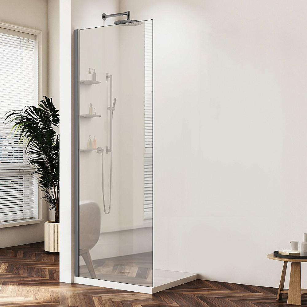 Душевая перегородка Vincea Walk-In VSW-1HWS900MRGM 90 профиль вороненая сталь/стекло зеркальное купить в интернет-магазине Sanbest