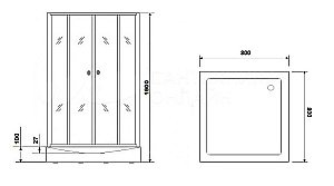 Душевая кабина Parly Frost FQ811B 80х80 купить в интернет-магазине Sanbest