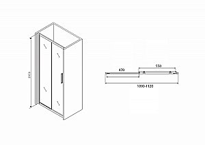 Душевая дверь ABBER Schwarzer Diamant 110 AG30110BH купить в интернет-магазине Sanbest