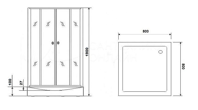 Душевая кабина Parly Frost FQ811B 80х80 купить в интернет-магазине Sanbest