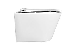 Унитаз подвесной Aquatek ВЕГА AQ1905-00+INS-0000012+KDI-0000016+KKI-0000001 белый глянцевый, безободковый, с крышкой микролифт, с инсталляцией и кнопкой хром глянцевый купить в интернет-магазине Sanbest