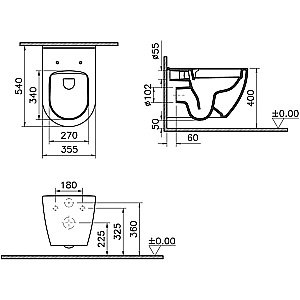 Унитаз Vitra Mia Round 9873B003-7201 безободковый с инсталляцией, с крышкой микролифт купить в интернет-магазине Sanbest