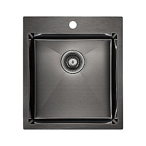 Мойка кухонная Paulmark FAVOR PM214551-GM вороненая сталь купить в интернет-магазине сантехники Sanbest