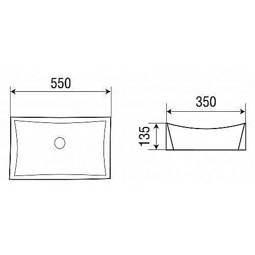 Раковина накладная WeltWasser WW ELBACH 1002 55 белая купить в интернет-магазине Sanbest
