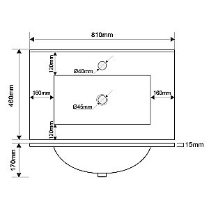 Раковина Oliveeka Built-in 81 NS2001-80 белая купить в интернет-магазине Sanbest